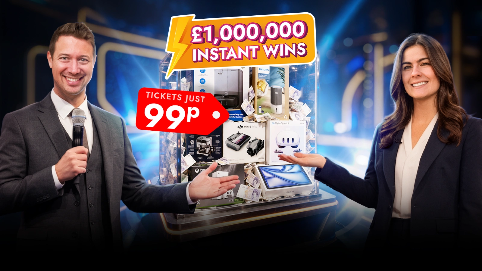   The £1M Prize Drop – Tech & Cash Wins for Only 99p!