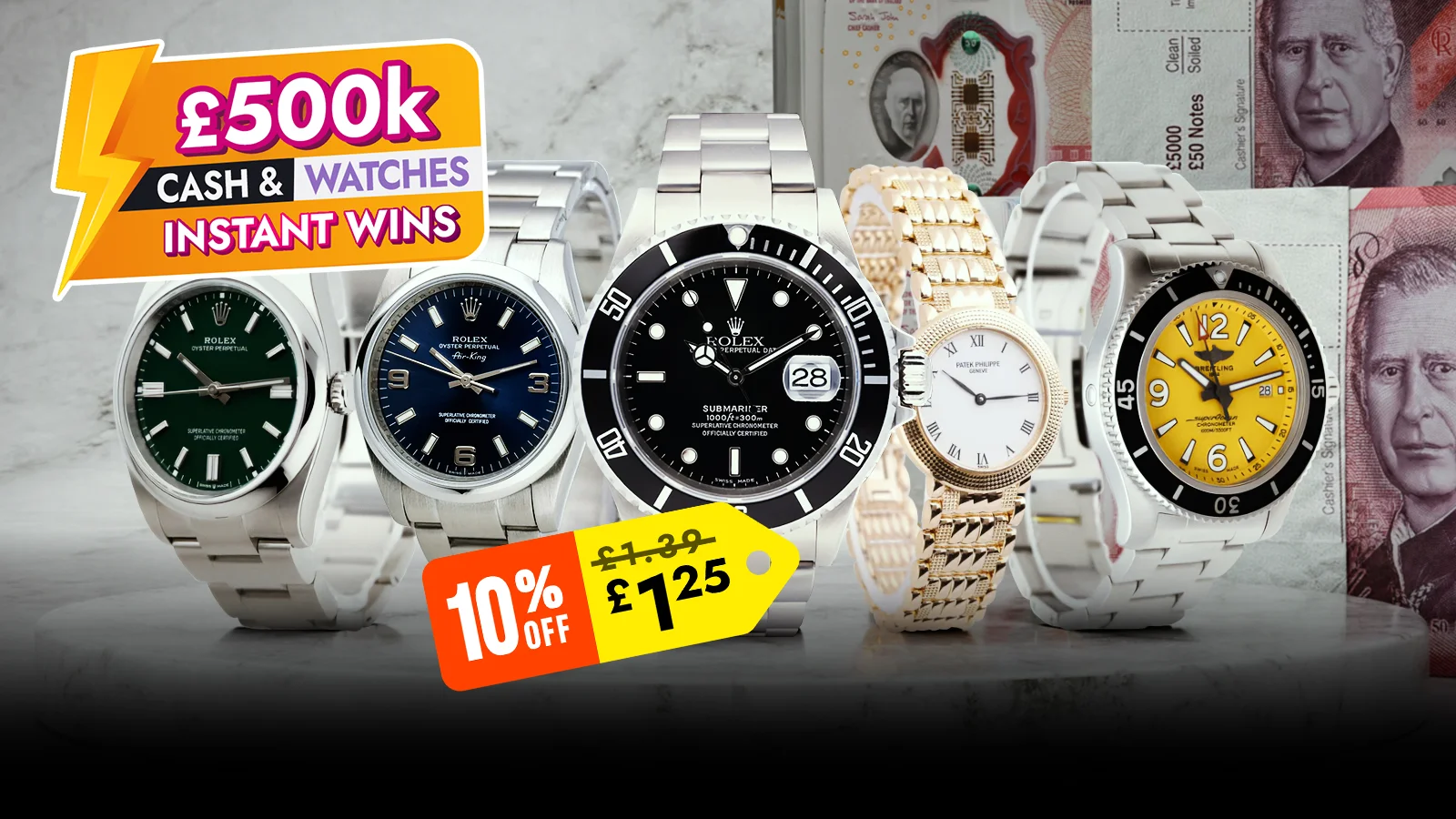   Watch & Cash Special – 25 Luxury Watches To Be Won Instantly!