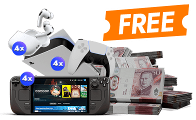  Free Prizes: Cash + Tech