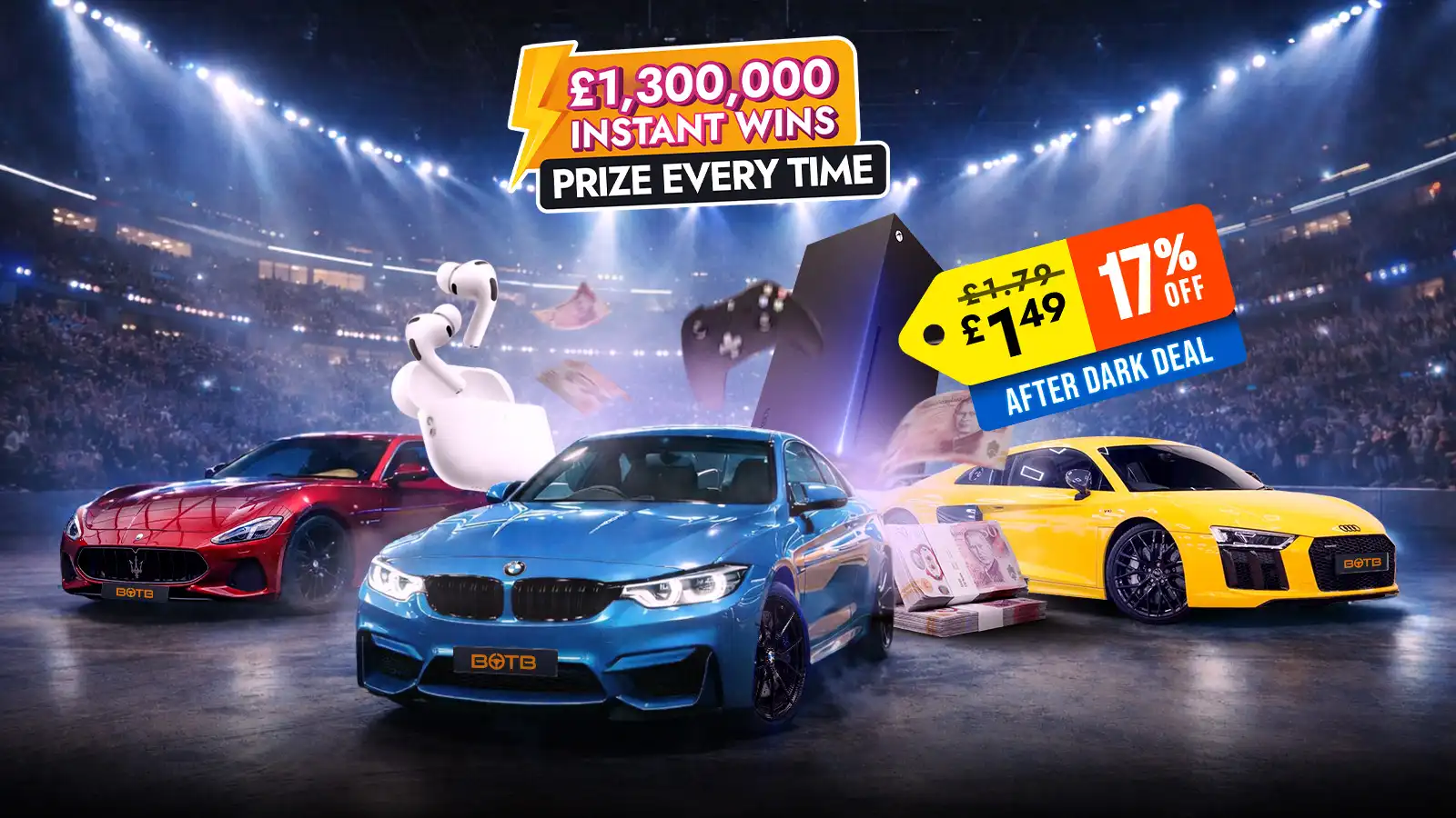   Ends Tonight! Mad Motor Mayhem – £1.3M+ Prize Every Time!