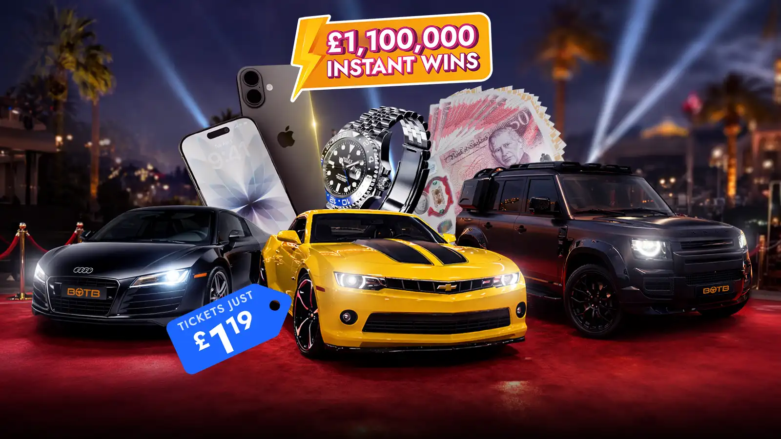   Lights, Camera, Jackpot! £1.1M Instant Wins