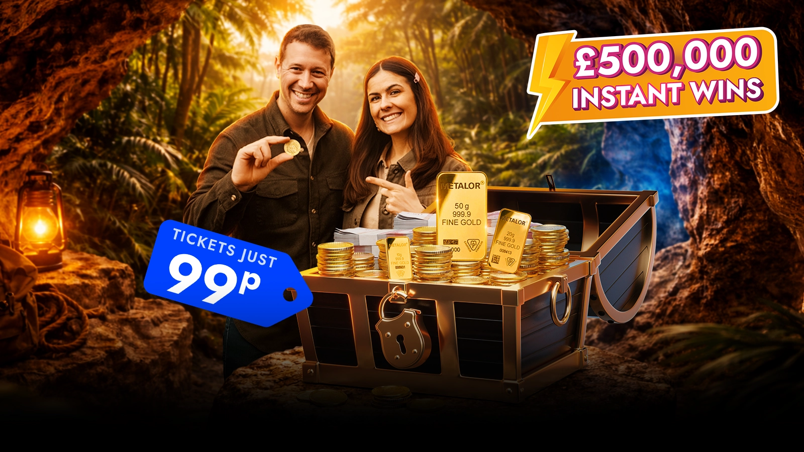   Take A Chance To Strike Gold Instantly For Only 99p!