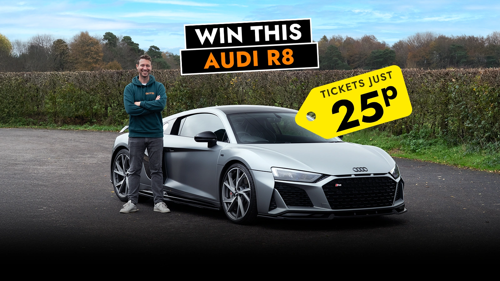   Win & Drive the Legendary £95k Audi R8 For Just 25p!