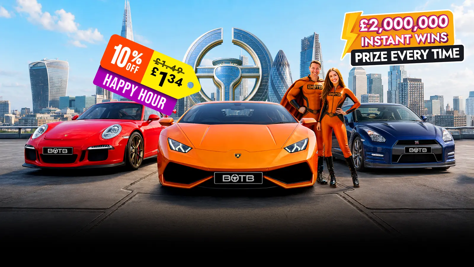   Closing At Midnight! Win An Instant Prize Every Time in This £2M Supercar Special for £1.49